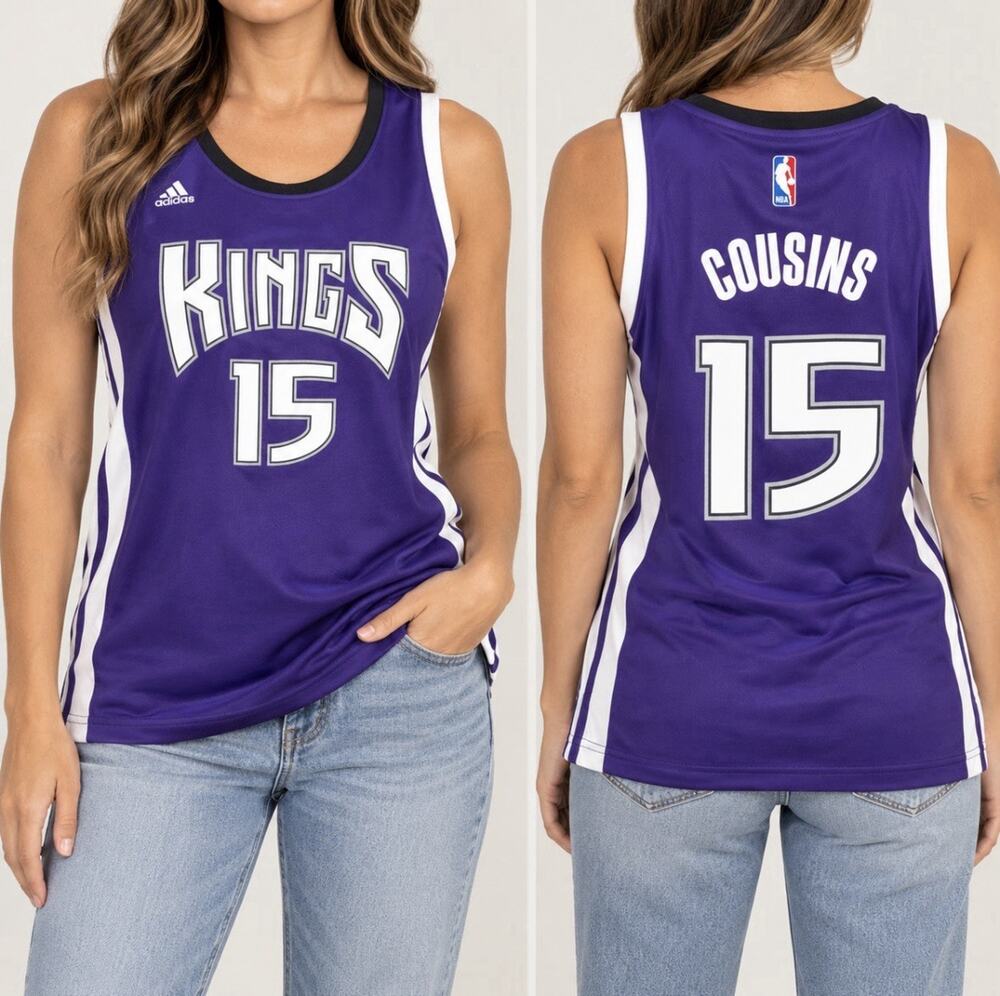 Adidas NBA 4Her Sacramento Kings Cousins #15 Jersey Womens XL NWT